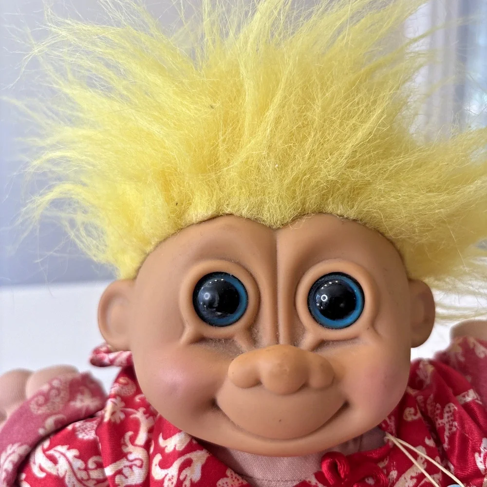 Russ Troll Kids Doll “Sinbad” Yellow Hair Red Outfit w/ Hang Tag Vintage 90s - Picture 5 of 8